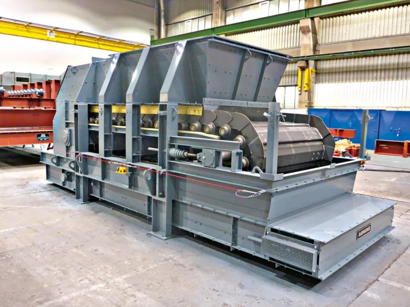 AUMUND Apron Feeder type BPB for discharge of medium loads AUMUND Buckelplattenband Typ BPB fuer mittelschweres Schuettgut